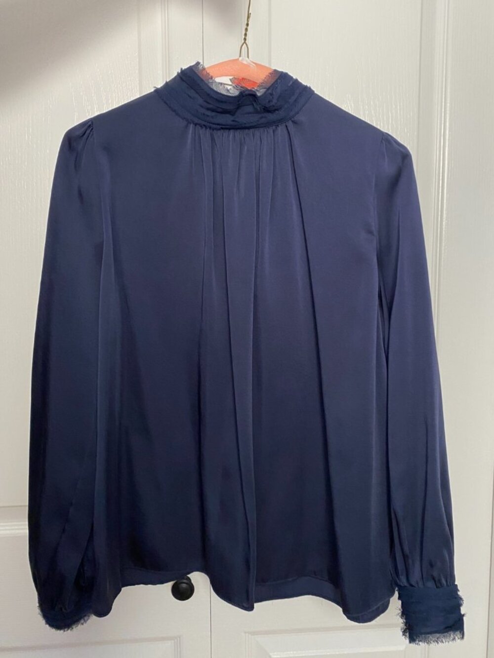 Zara Navy Blue Long Sleeve Turtleneck Blouse